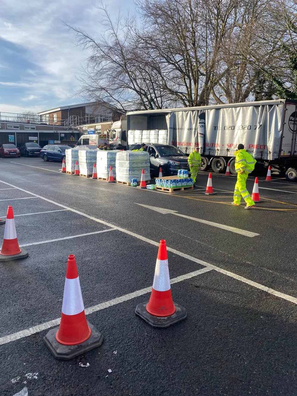 MavCo site team setting out traffic cones